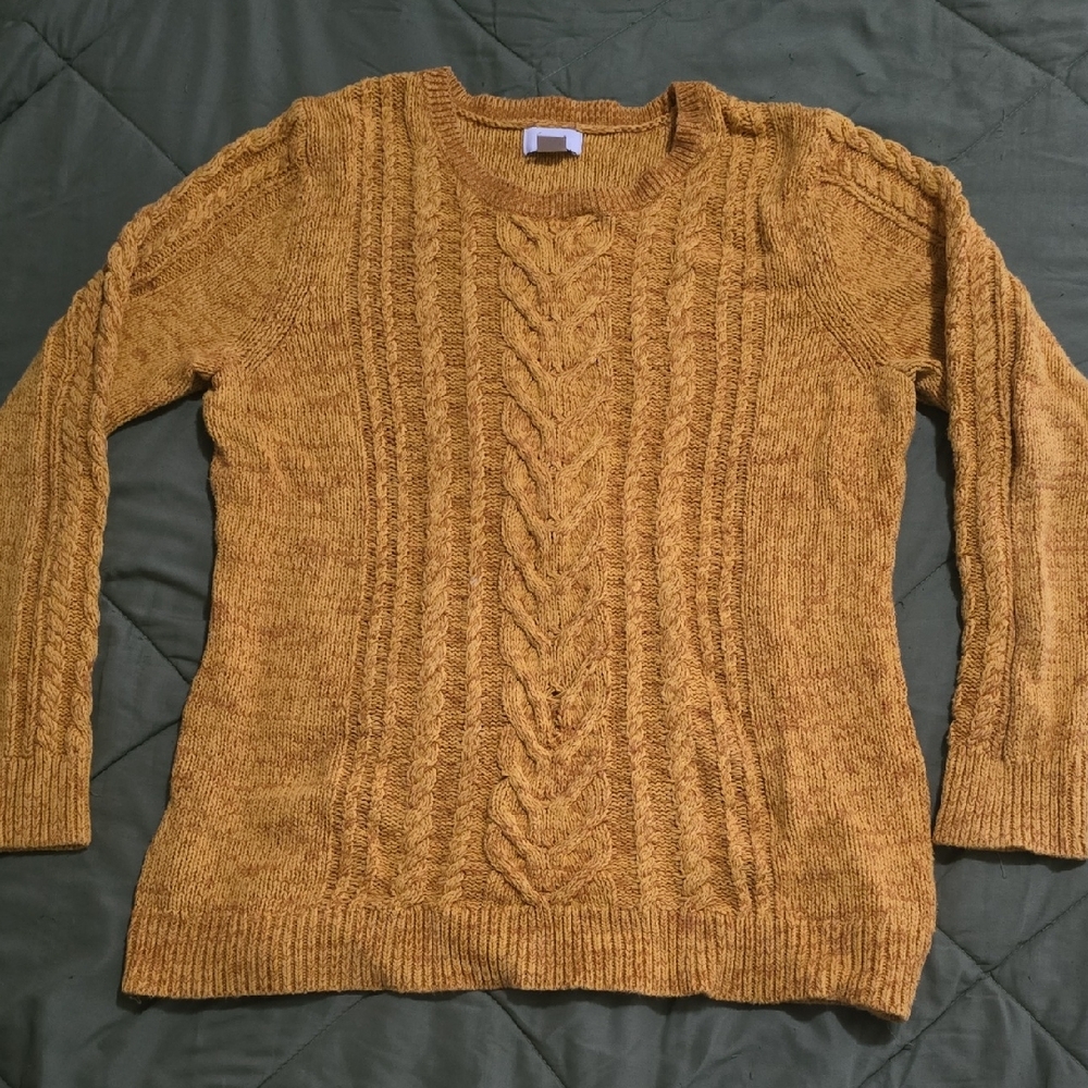 Old Navy Mustard Cable Knit Sweater